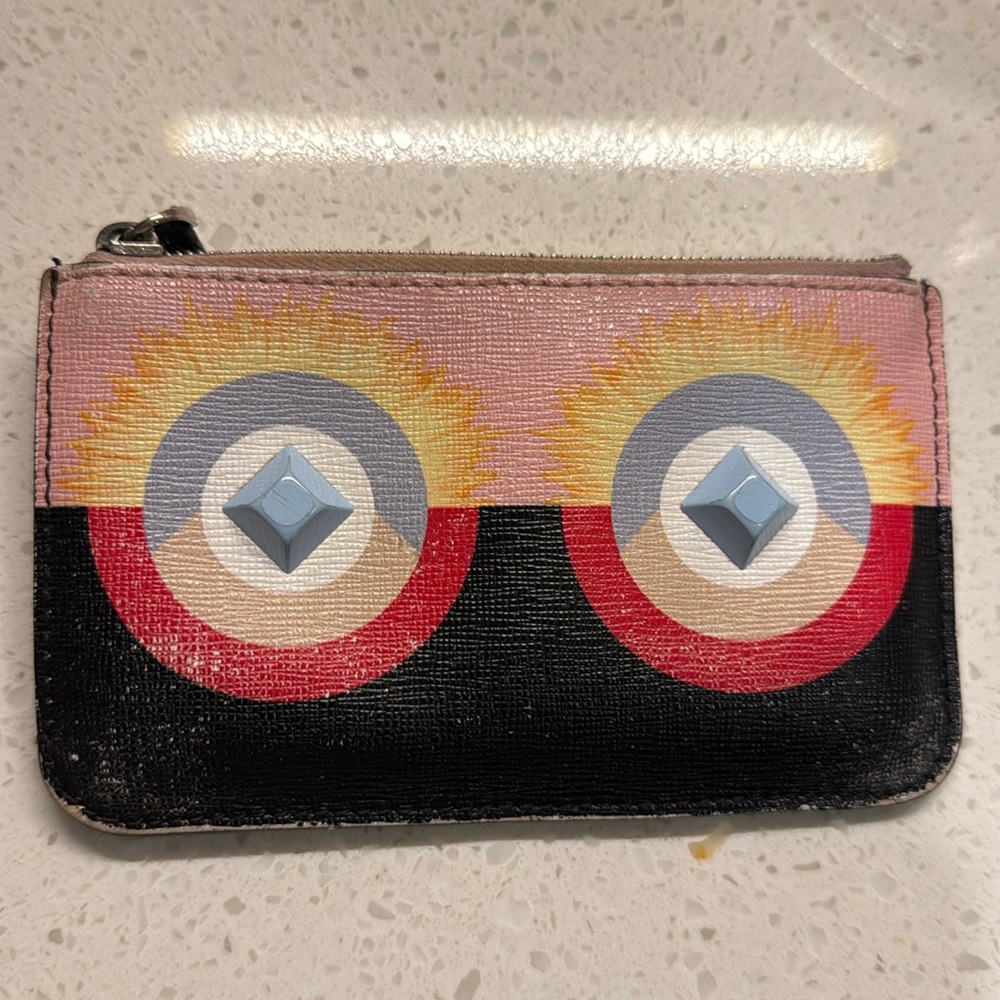 Fendi Roma Vitello Elite Monster Coin/Key/Card Zipper Case